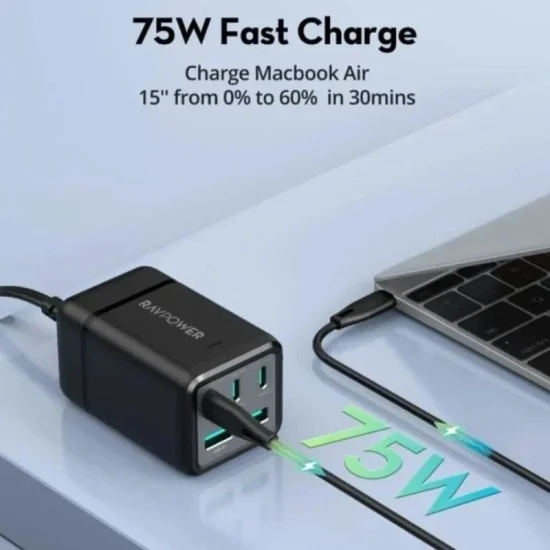 Rav Power 75W Power Strip 5-Port Without Ac Outletsc Offline Black